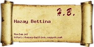 Hazay Bettina névjegykártya